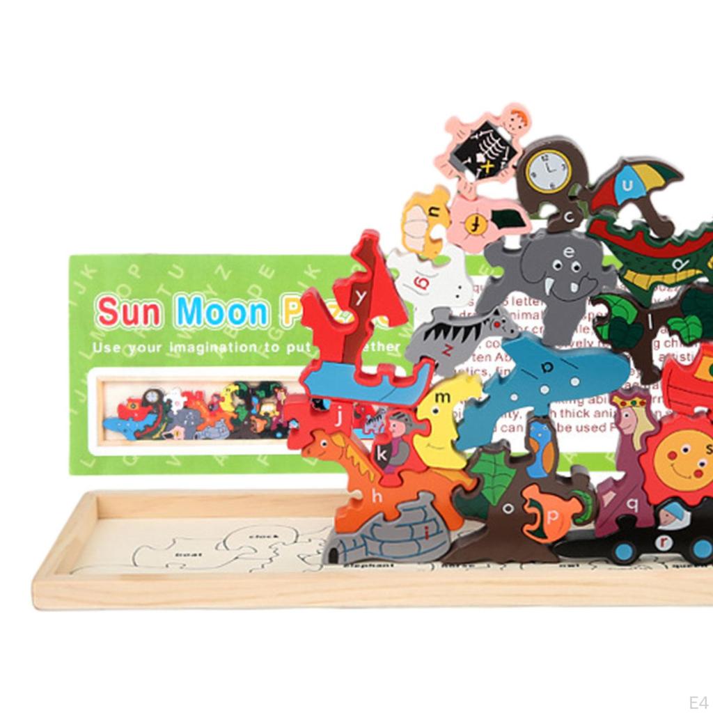 Animal Puzzles Jigsaw Toy, Developmental Wooden Toddlers Puzzles, Puzzle Set