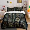 3Pcs Regal Egyptian Bedding Set, Vibrant Pattern of Ancient Art and Hieroglyphs Print Duvet Cover, Rich and Mysterious Vibe