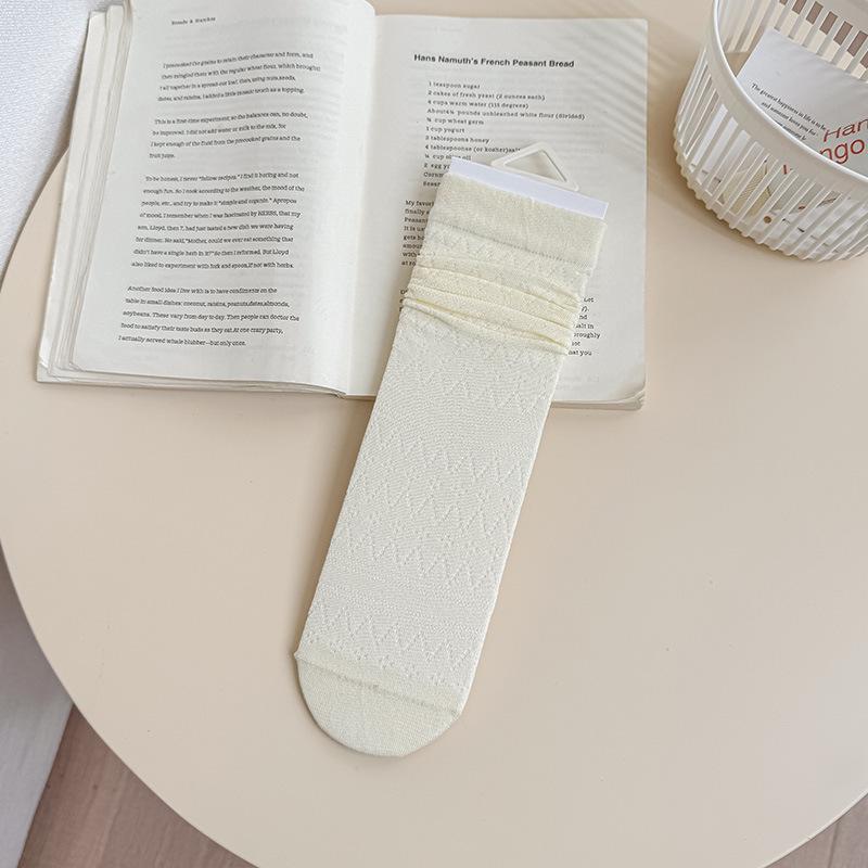 Korean Style Breathable Mesh Silk Mid-Calf Slouch Socks
