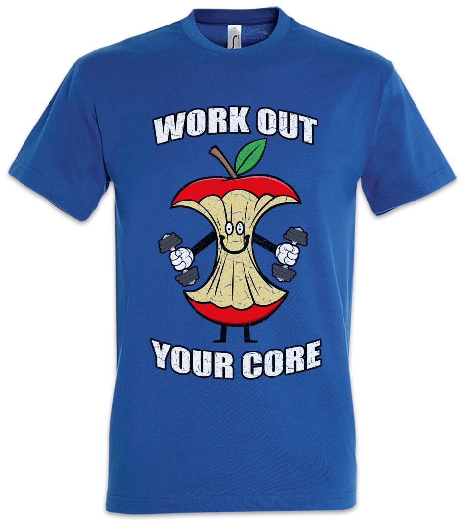 Work Out Your Core T-Shirt Worker Pump Gym Fitness Training Coach Sports M