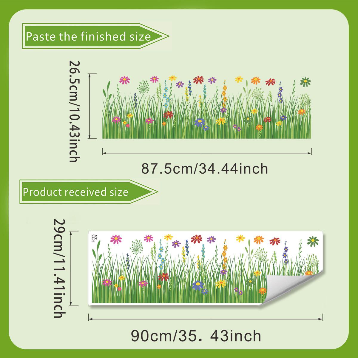 

Children s Fun Flower, Grass and Grass Window Stickers, Children s Room Window Decoration Stickers 30*90cm