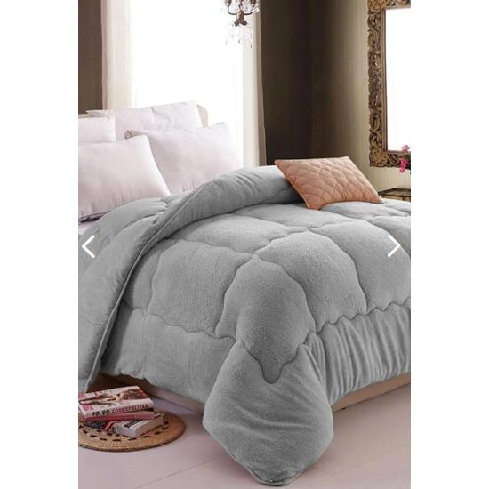 Double/Single Luxury Grey Wellsoft Quilt Double Sided