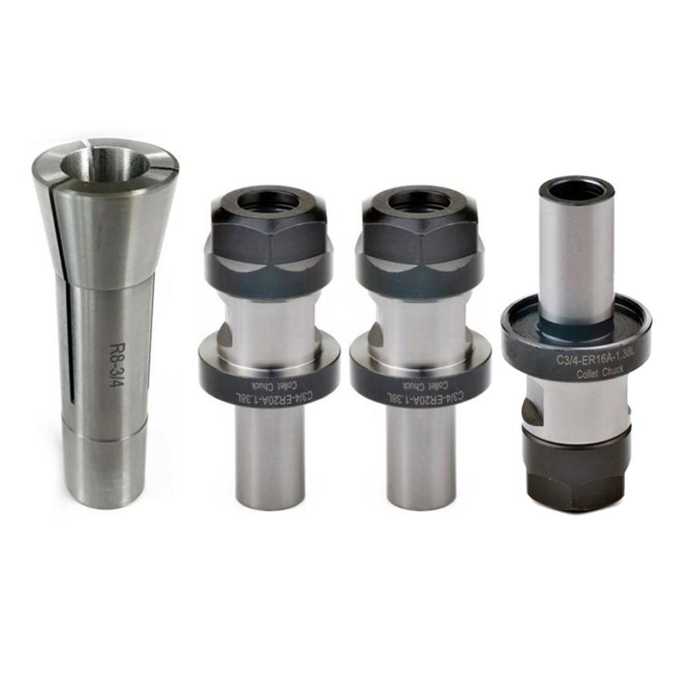 R8 ER20 Collet Chuck Sets 3Pcs 3/4 ER20 1.38 TTS Tool Holder