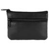 Key Case - EXCELLANC - Akzent - Lambskin - Black - 2 Zippered Compartments