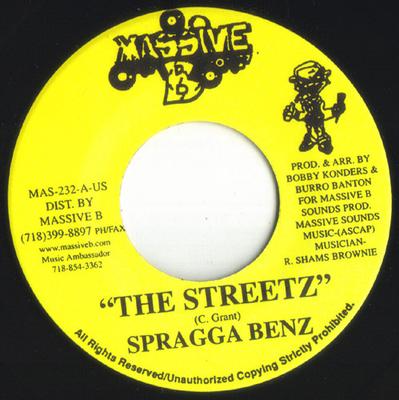 7inch Record SPRAGGA BENZ / RED SQUARE - The Streetz / Hand Inna Air MAS232US Massive B 2003 US Reggae, Ska & Dub Used