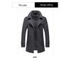 Autumn & Winter Men's Fashion Double-Collar Woolen Overcoat - Cold-Resistant Business Outerwear.