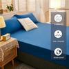 99% Waterproof Bed Sheet Cotton Fitted Sheet with Elastic Bands Non Slip Adjustable Mattress Covers Bed Protector Cover (with Pillowcase) 3pcs