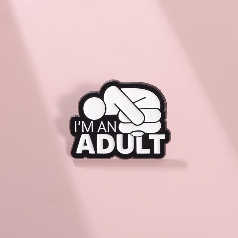 Functional Stylish And Cartoon Character Pin With Unique English Phrase For Wear Everyday