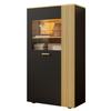 PB Storage Cabinet with 16-color LED Lights, Organizer with 3 Fixed and 2 Adjustable Shelves, Cable Management for Living Room