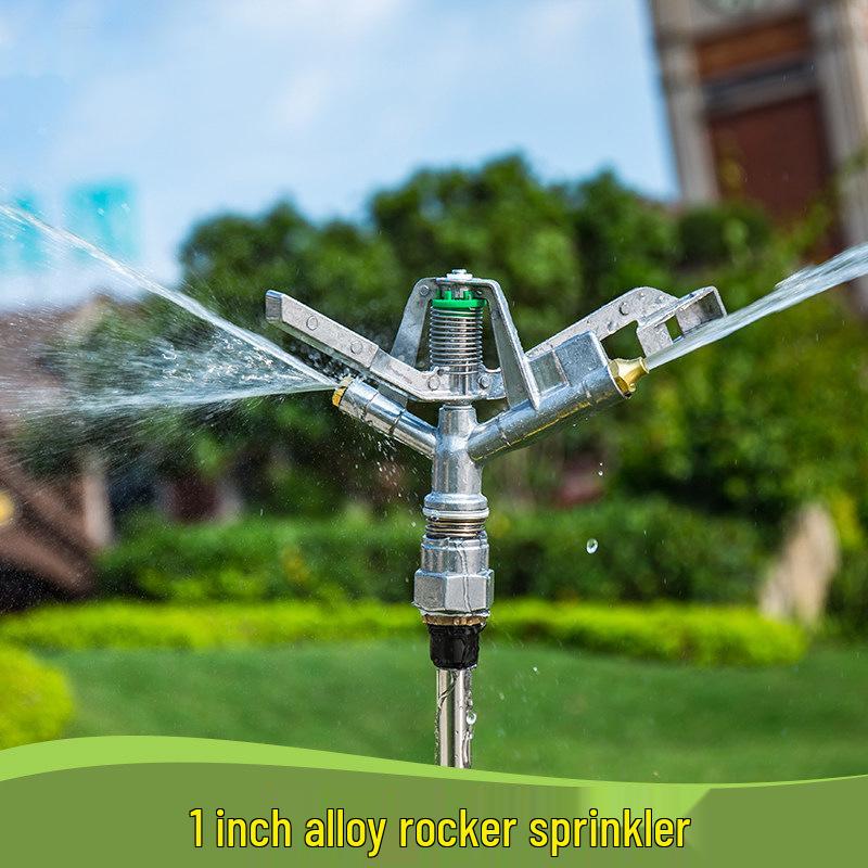 1" 360° Zinc Alloy Rotary Sprinkler for Irrigation in Lawns, Farmlands, and Gardens
