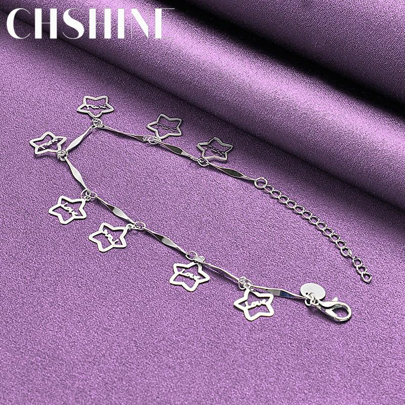 CHSHINE New 925 Sterling Silver Stars Charm Bracelet For Women Lovers Wedding Party Fashion Jewelry