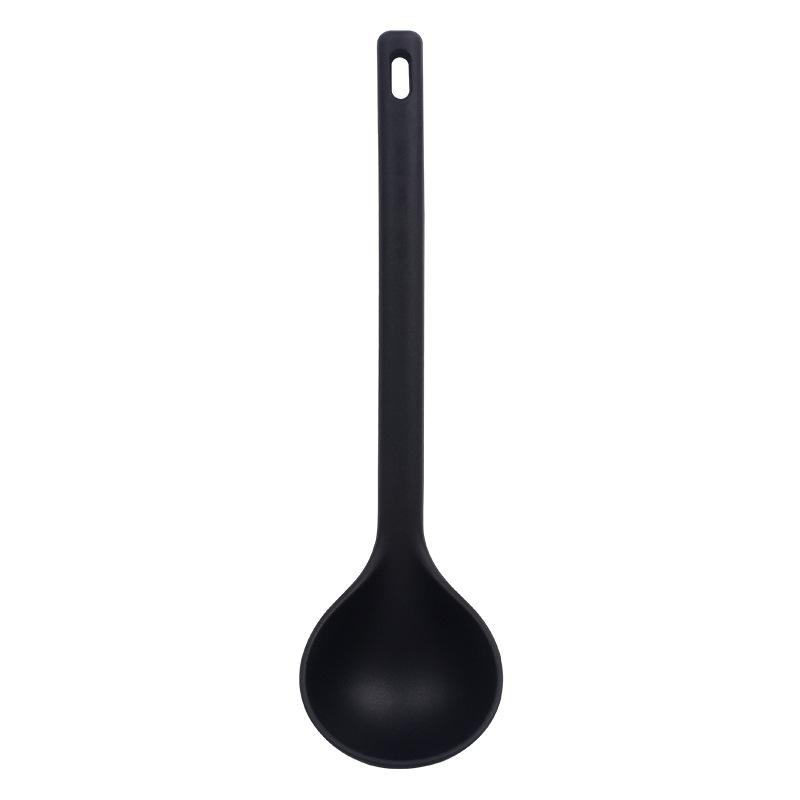 Long Handle Solid Color Non-Stick Silicone Ladle Soup Spoon Heat Resistant Hot Pot Porridge Scoop Japanese Kitchen Utensils