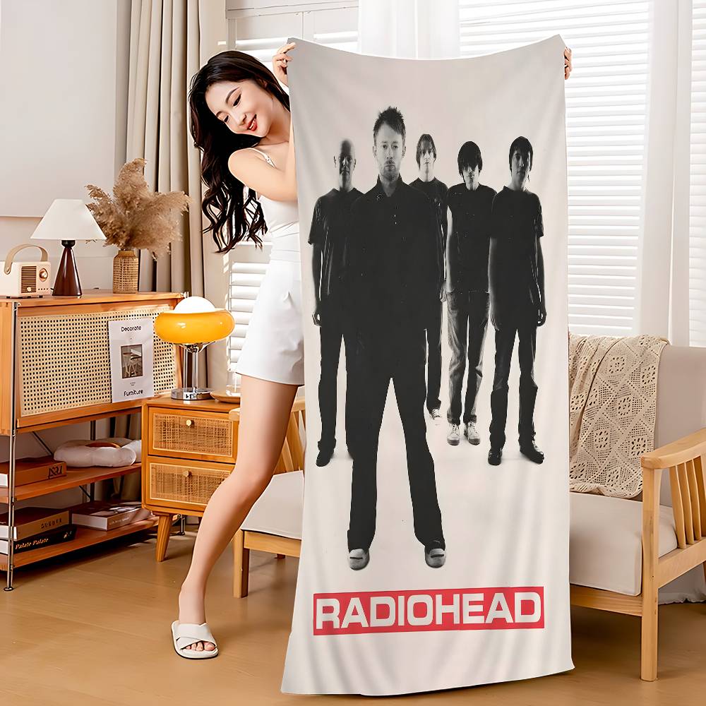 R-Radiohead Band Rainbow Microfiber Blanket Quick Drying Beach Towels Oversized Printing Super Absorbent Pool Towel Blanket