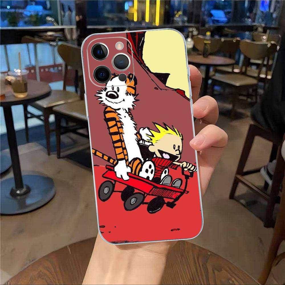 C-Calvin And H-Hobbes Transparent Soft Phone Case For IPhone 15 12 14 16 17 13 Plus 11 Pro Max 13 Pro