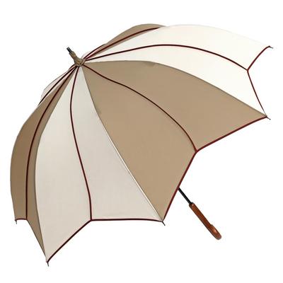 Large Flower Long Difficult To Get Piping X Light [Chinoiserie Modern] Umbrella, Women's, Motif, Umbrella, Deep, Wet, (Beige Brown)