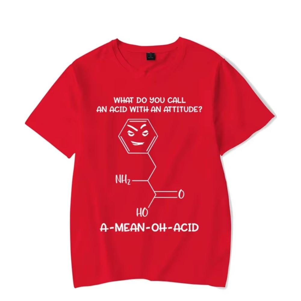 Brand Men's T-Shirt Chemistry Acid with Attitude Print Tshirts Short Sleeve Men's T-Shirt Funny Graphic T Shirt Black Tee Shirts