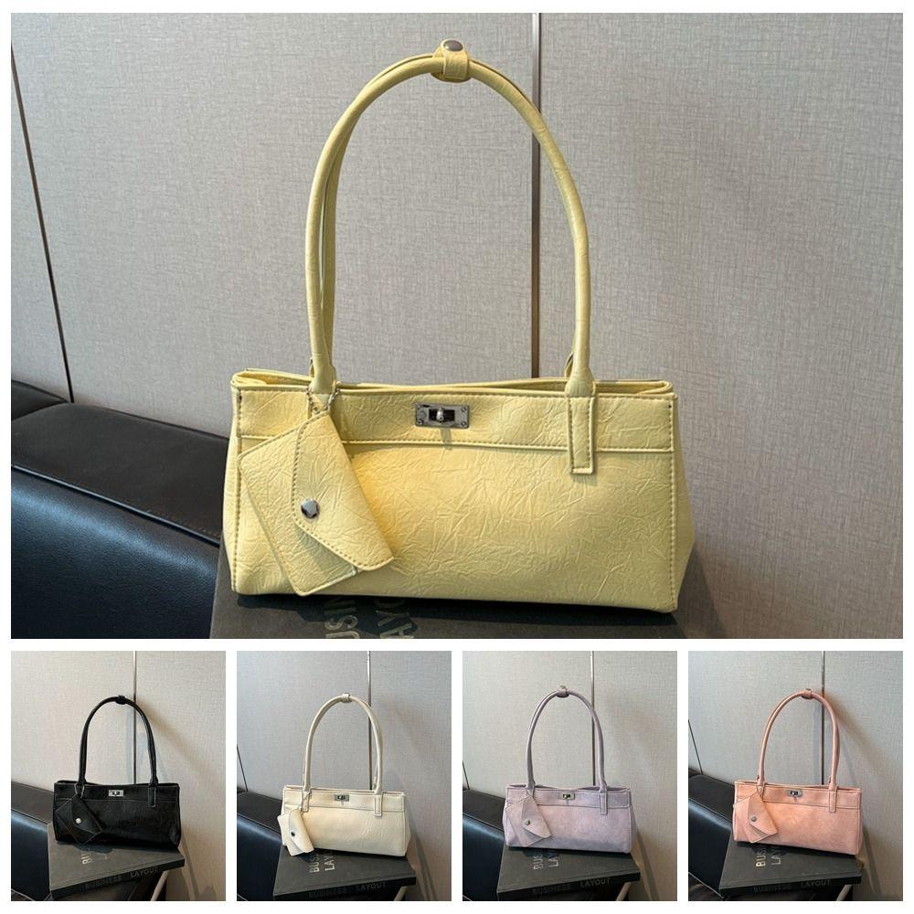 Sweet French Stick Handbag Lace Texture Underarm Bags Portable PU Shoulder Bag  Work