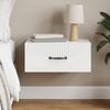 Wall Mounted Nightstand High Gloss White 49 x 34.5 x 20 cm