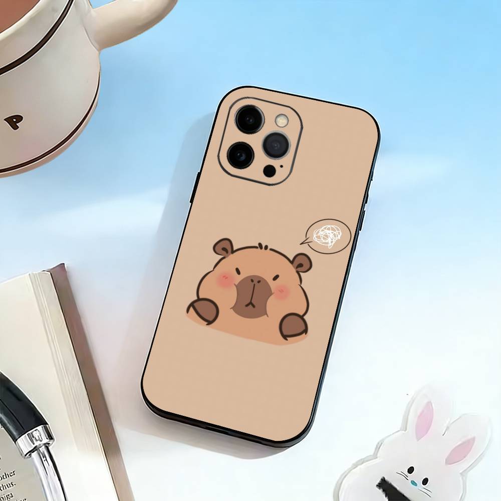 Cute K-Kawaii Capybara   Phone Case Silicone Soft For IPhone 17 16 15 14 13 12 11 X XR Plus Pro Max Plus