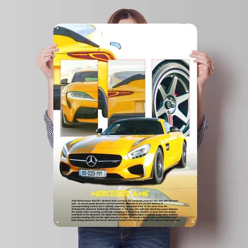 Sign Cars Poster Home Decoration Living Room Retro Metal Tin Sign Plaque for Garage Wall Art Decoration Interior