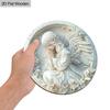 Pretty Angel Wooden Sign - Beautiful Angel Round Sign for Front Door Wall Hanging Decor Ideal Home Hanging Ornament
