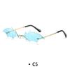 Fashion Rimless Unisex Design Sunglasses Trendy Bat Shaped Sun Eyeglasses Women Male Classic Vintage Sunglasses Halloween Accessories Oculos De Sol