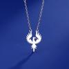 Dawapara Phoenix Guardian Animal Necklace Mythology Bird Pendant Protection Strength Symbol Stainless Steel Women Necklace