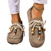 Fashion Wholesale Women's Flat Shoes Round Toe Lace-up String Bead Shoes Women Leisure Retro Style One Kick Spring Autumn Single Shoes