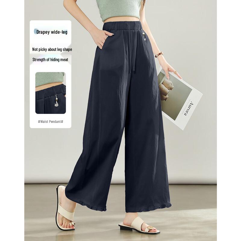TERRE BLEUE Women s 2026 Summer Loose Straight Wide-Leg Pants 27