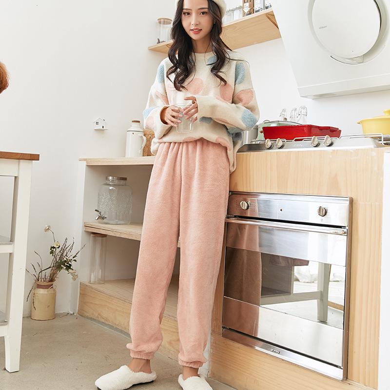 Jinhan Autumn/Winter Fairy Warm Fleece Pajama Pants - Thick, Loose, and Cozy for Home