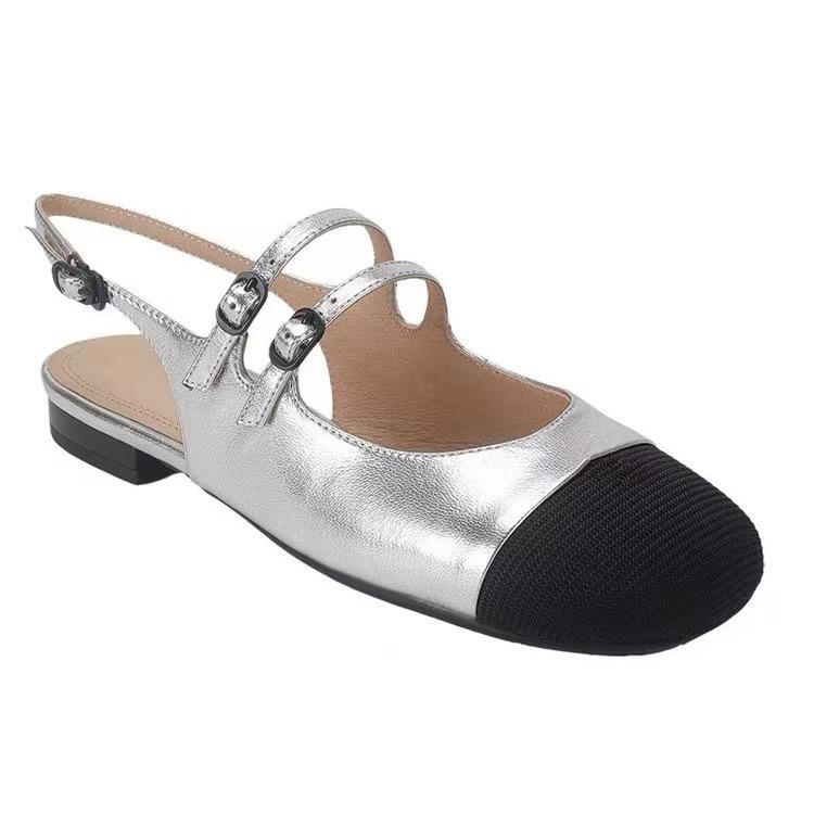 Silver Galaxy Mary Jane shoes new bag head sandals soft sole flat sole single shoes women