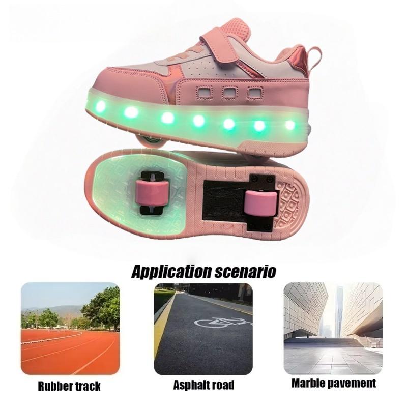 New 2025 Children's Sneakers Men's Girls Roller Skates Ice Skates Wheeled Walking Shoes Casual Footwear Kids Sneakers