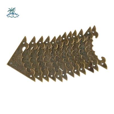 Bronze Antik Messing Geschnitzte Holzbox Dekoratives Blumenmuster Eckfuß Eckwinkel Schutzkappe Eckenschutz