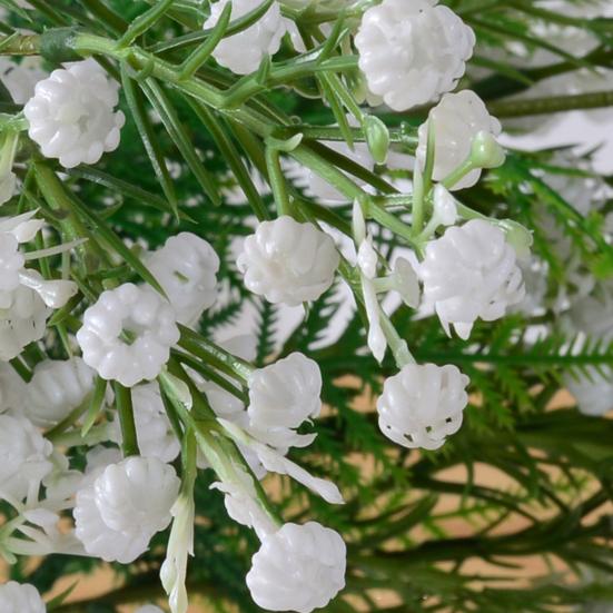 Brudslöja Grön Konstgjord Gren 32" Falsk Lång Stjälk Gipsophila Blommor med Blad för DIY Blomsterarrangemang Bröllopsbuketter Gårdshus Hem