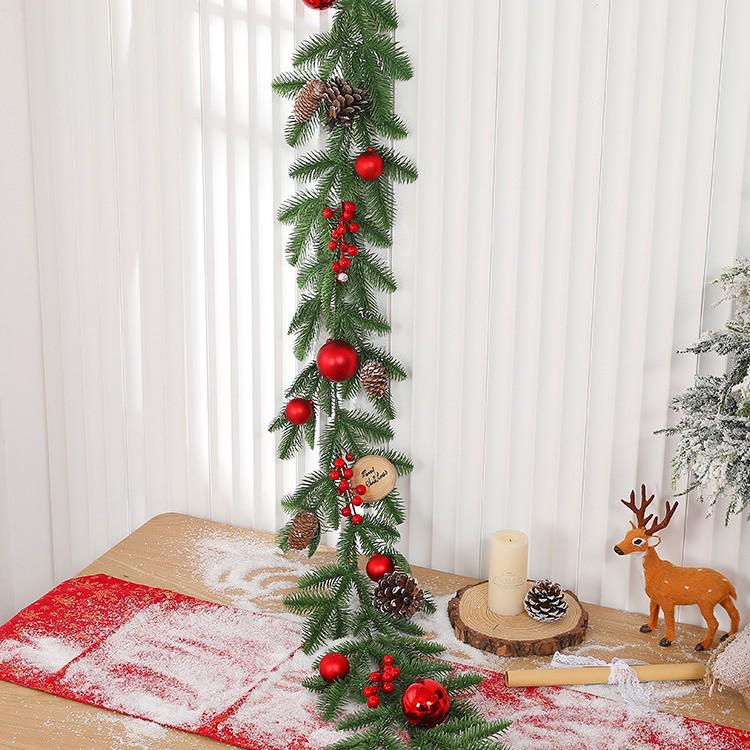 Weihnachtsszene Rattan Treppen- und Türhängekranz Ornament für Kamin, Einkaufszentrum, Hotel