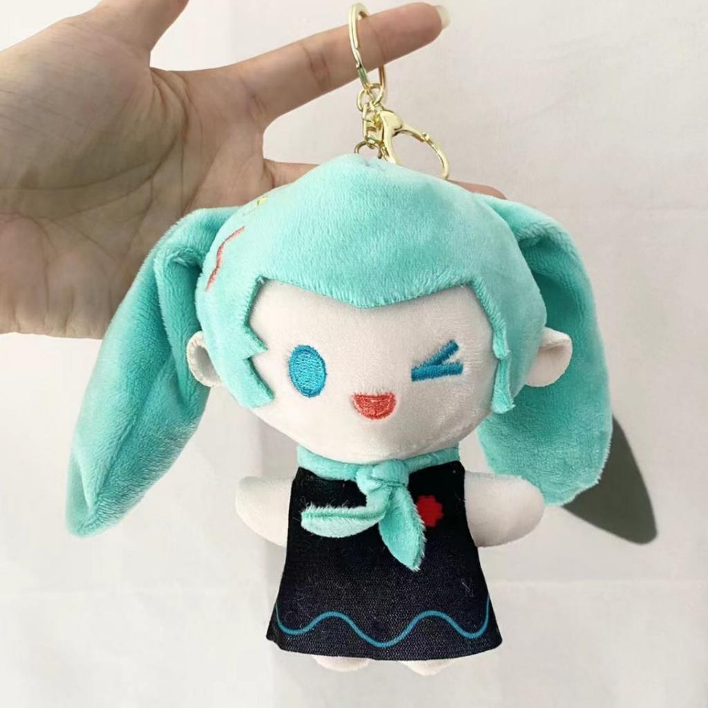Cute Miku Hatsune Plush Doll Keychain Anime Cartoon Backpack Charm Soft Toy Figure Hanging Ornament Lovely Mascot Gift For Fans