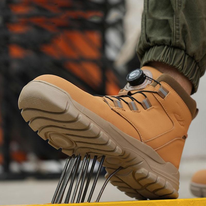 Осенне-зимние мужские рабочие ботинки с высоким берцем и стальным носком — фото 10