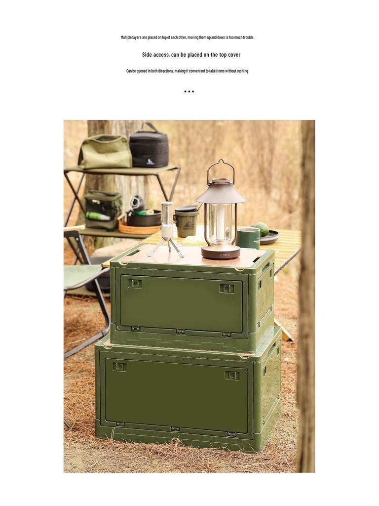 Faltbare Outdoor-Camping-Aufbewahrungsbox mit Holzdeckel