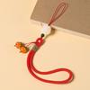 1Pc Persimmon Ruyi Mobile Phone Pendant Short Wrist Lanyard Men's and Women's Glazed Persimmon Pendant Keychain Anti-lost Rope Accessories