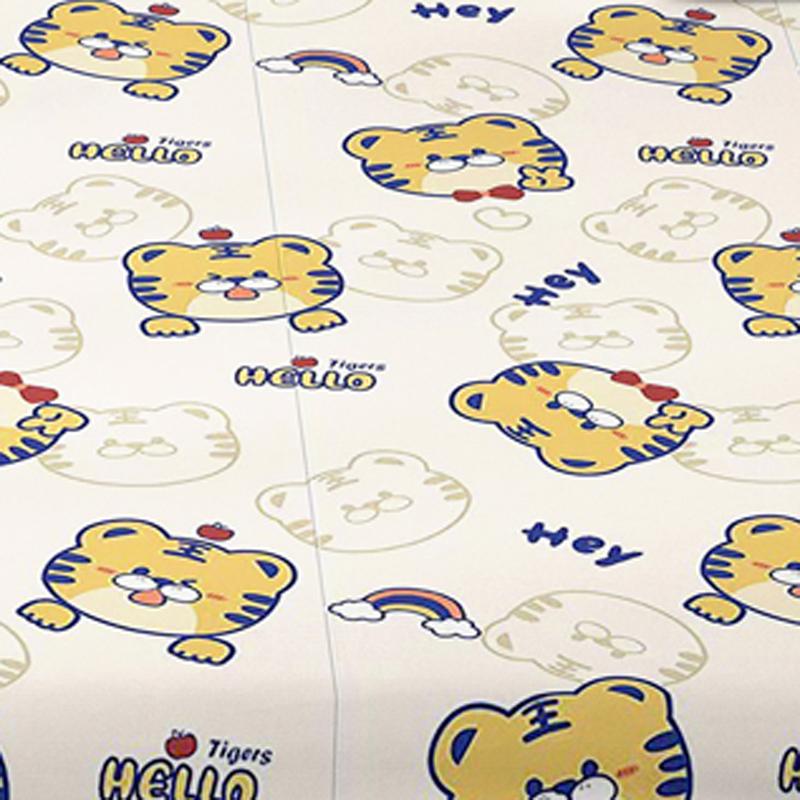 1 cartoon animal little tiger printed matte Fitted Sheet, bedroom printed bed cover, bedding (excluding pillowcases)