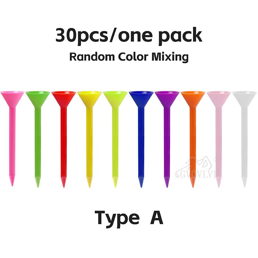 30pcs One Pack Golf Tees Plastic Long 80mm Cup Tees Golf Plastic Tees Step Down Upgrade for Men Women Kids Random Color Mixing 5