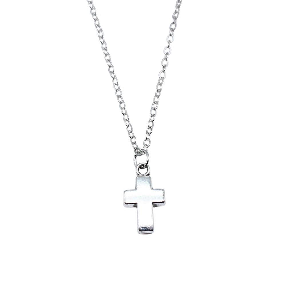 Pray Amulet Charm Necklace Cross Pendant Vintage Halloween Witchy Jewelry 43cm Chain