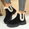 Luxury Fluffy Fur Thick Bottom Suede Snow Boots Women Winter Warm Plush Ankle Boots Plus Size Women's Chelsea Short Booties