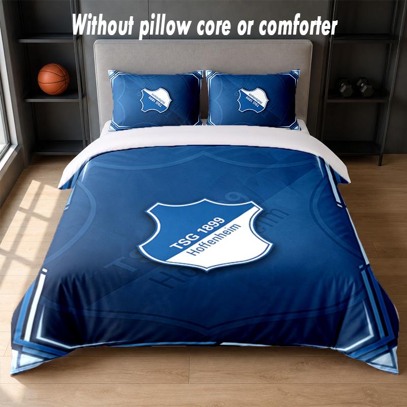 Ensemble de literie TSG Hoffenheim FC 1 Housse de couette + 2 Taies d'oreiller Doux Respirant Linge de lit pour la maison