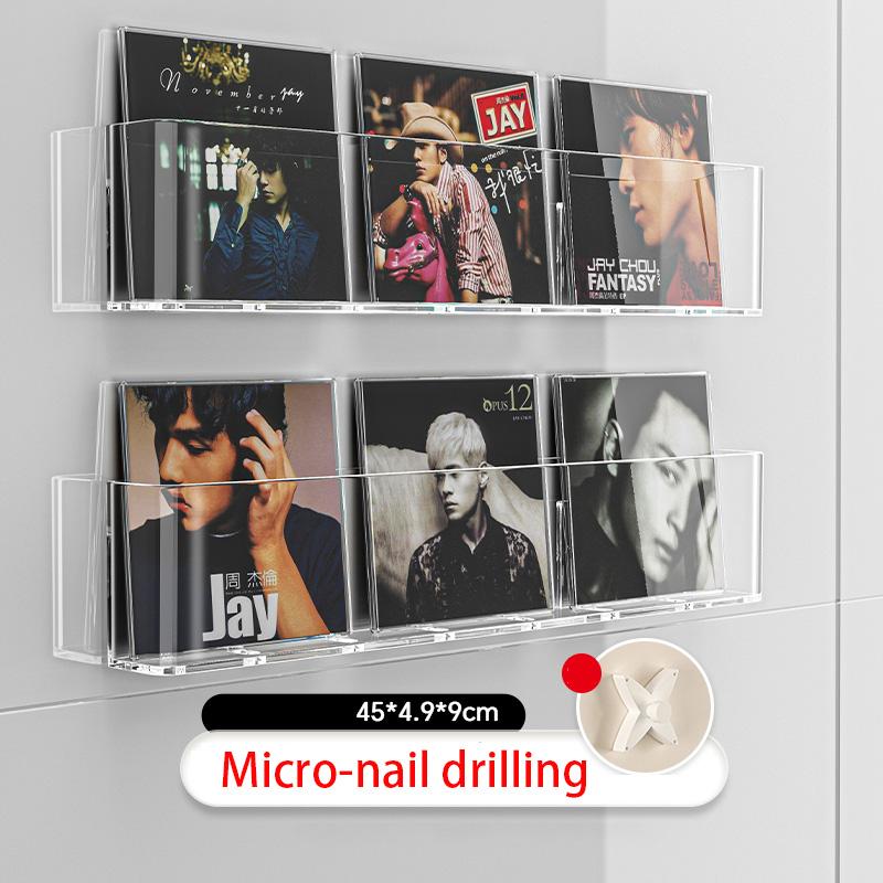 Wall Vinyl Records Rack Acrylic Brochure Holder Hanging Child Picture Book Shelf Literature File Magazine Comic Display Stand