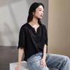 SOFSIL Tencel Linen Blend V-Neck Lace Blouse