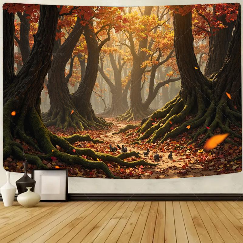 

1pc Wall Tapestry Enchanted Forest Guardian Angel Wings Wall Tapestry 40x30inch