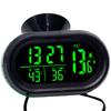 ABNO-Auto Digital 4 In 1 DC 12V Car Thermometer With Time Date Dual Temperature LED Display Monitor Featuring Backlight
