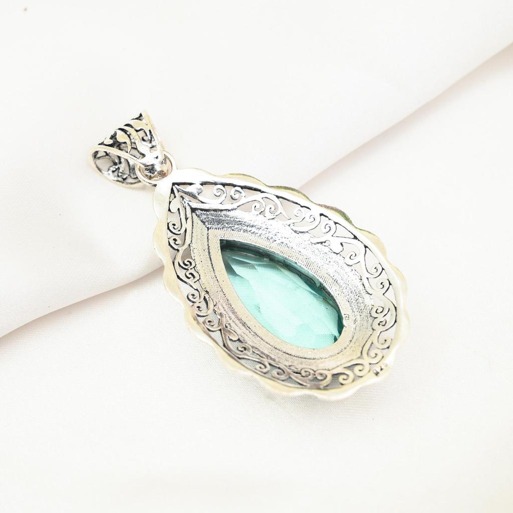 Aqua Apatite Pendant, 925 Solid Sterling Silver Pendant Handmade Gemstone Jewelry, Gifts For Wife Brand New Pendant