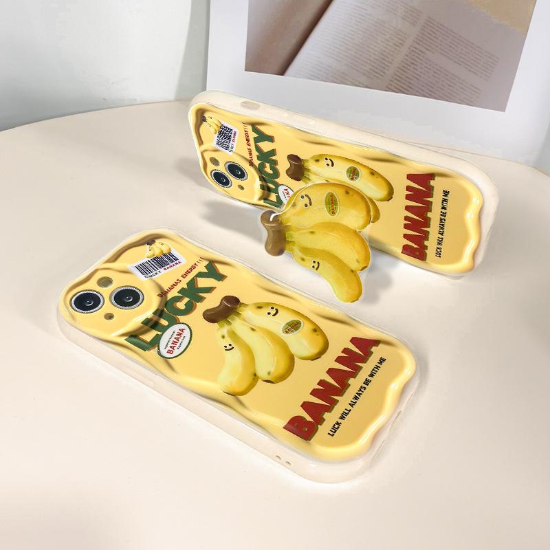 Applicable To Apple 14promax Mobile Phone Case IPhone 15/13 Funny Cute Banana Stand 12mini Transparent
